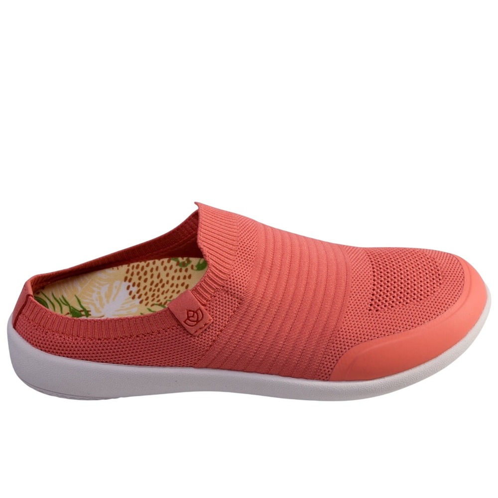 Spenco Siesta Slide Womens Coral Pink Knit Orthotic Mule Clog Shoes 6.5B
